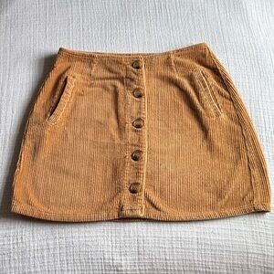 YMI Corduroy Button-Front Tan Mini Skirt Size 3/26
